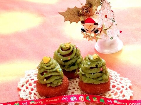 抹茶スイートポテトで♡食べられるツリー♡クリスマス